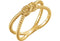 Love Knot Rope Trim Crisscross Ring, 14k Yellow Gold