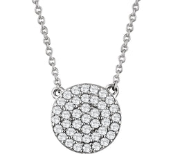 Round Diamond Pendant Necklace in 14k White Gold, 18" (.33 Cttw)