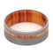 Sandblast Titanium Overlay 8mm Comfort-Fit Tulip Wood Band