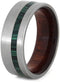 Synthetic Green Malachite, Matte Titanium 8mm Comfort-Fit Bloodwood Wedding Band, Size 8.5