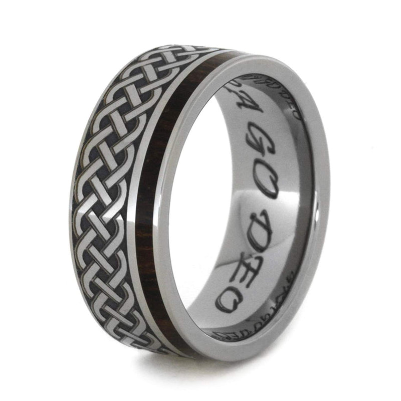 Ironwood, Celtic Eternity 8mm Comfort-Fit Matte Titanium Wedding Band, Size 11.25