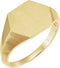 Men's Brushed Hexagon Signet Ring, 14k Yellow Gold (14mm)