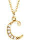 Petite Diamond Initial 'c' Lowercase Letter 14k Yellow Gold Pendant Necklace, 16" (.03 Ctw, GH, I1)