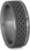 Gibeon Meteorite, Sandblasted Titanium Celtic Love Knot 7.5mm Comfort-Fit Wedding Band, Size 14.75