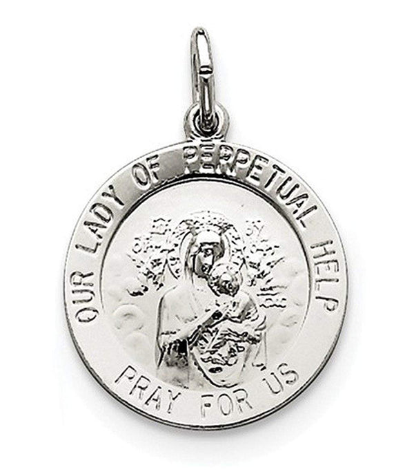 Sterling Silver Our Lady of Perpetual Help Medal (26X18MM)