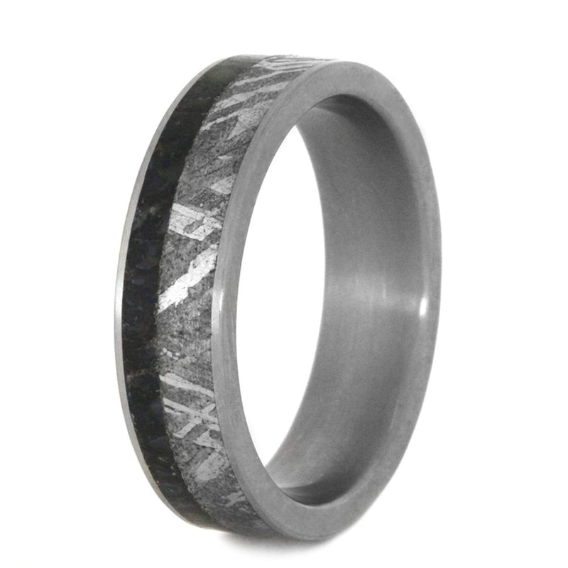 Dinosaur Bone, Gibeon Meteorite 6mm Comfort-Fit Matte Titanium Wedding Band