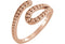 Beaded Bypass Ring, 14k Rose Gold, Size 7.75