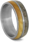 Deer Antler, Birch Wood 8mm Comfort-Fit Matte Titanium Wedding Band