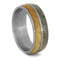 Deer Antler, Birch Wood 8mm Comfort-Fit Matte Titanium Wedding Band