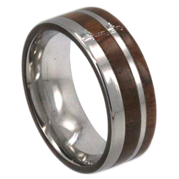 Ironwood, Titanium Pinstripe 8mm Comfort Fit Titanium Ring, Size 6