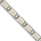 Men's Polished and Brushed Stainless Steel with 14k Yellow Gold Link Bracelet, 8.75"