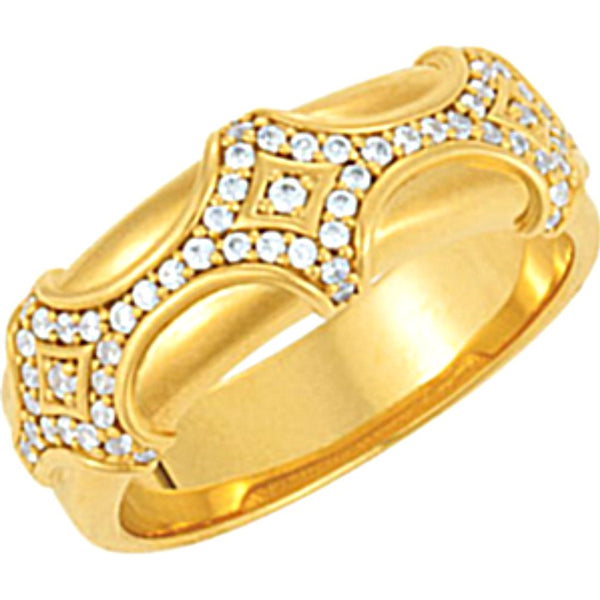 Men's Diamond 14k Yellow Gold Fancy Band (.50 Cttw, GH Color, I1 Clarity)