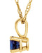 Children's Imitation Blue Sapphire ' September' Birthstone 14k Yellow Gold Pendant Necklace, 14"