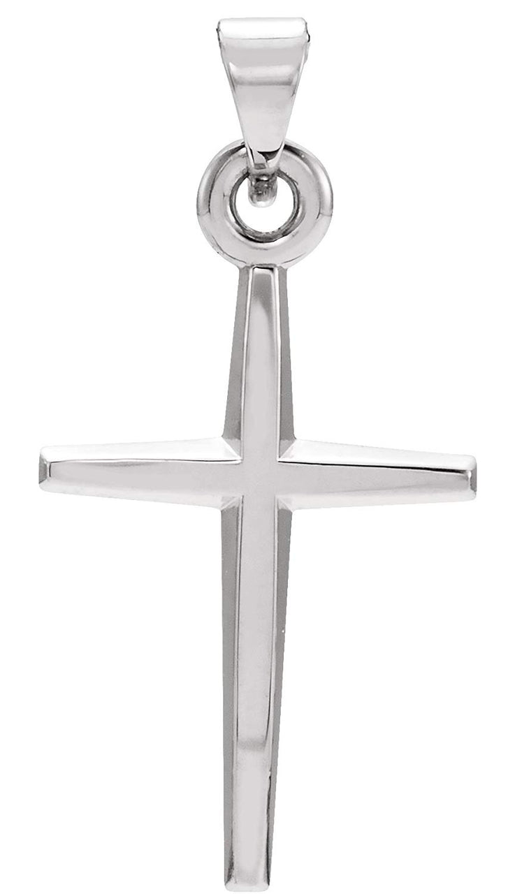 Platinum Tapered Cross Pendant (23.38X11.75MM)