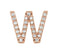 14k Rose Gold Diamond Letter 'W' Initial Stud Earring (Single Earring) (.08 Ctw, GH Color, I1 Clarity)