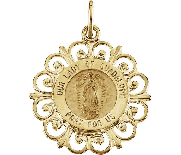 14k Yellow Gold Our Lady of Guadalupe Medal (20x18 MM)