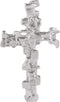 Nugget Rugged Cross Sterling Silver Pendant