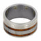 8-Stone Diamond Gibeon Meteorite, Arizona Ironwood 11mm Comfort-Fit Brushed Titanium Wedding Band