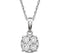 Diamond Cluster 14k White Gold Pendant Necklace,18" (1/3 Cttw)