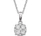 Diamond Cluster 14k White Gold Pendant Necklace,18" (3/8 Cttw)