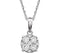 Diamond Cluster 14k White Gold Pendant Necklace,18" (1/5 Cttw)