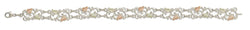 Petite Leaves with Filigree Design Bracelet, Sterling Silver, 12k Green and Rose Gold Black Hills Gold Motif, 7.25"