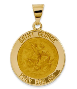 14k Yellow Gold St. George Medal Pendant (21X19MM)
