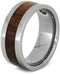 Bezel Set Diamond, Koa Wood 8mm Comfort-Fit Titanium Wedding Band, Size 4.75