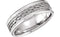 Hand-Woven Braided Milgrain Comfort Fit 7.5mm 14k White Gold Band