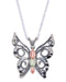 Butterfly Pendant Necklace, Sterling Silver, 12k Green Gold, 12k Rose Gold Black Hills Gold, 18''