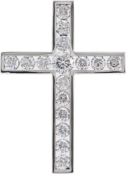 Diamond Coticed Cross Rhodium-Plated 14k White Gold Pendant (.33 Ctw, G-H Color, I1 Clarity)
