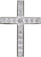 Diamond Coticed Cross Rhodium-Plated 14k White Gold Pendant (.5 Ctw, G-H Color, I1 Clarity)