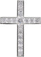 Diamond Coticed Cross Rhodium-Plated 14k White Gold Pendant (.25 Ctw, G-H Color, I1 Clarity)