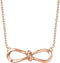 Slim-Profile Bow Necklace in 14k Rose Gold, 18"