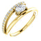 White Sapphire and Diamond Bypass Ring, 14k Yellow Gold (.125 Ctw, G-H Color, I1 Clarity)