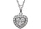 Diamond Heart Halo Cluster 14K White Gold Pendant Necklace, 18" (3/8 Cttw)