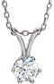 Diamond Solitaire Pendant Necklace, Rhodium Plate 14k White Gold, 18" (1/3 Ctw, GH Color, I1 Clarity)