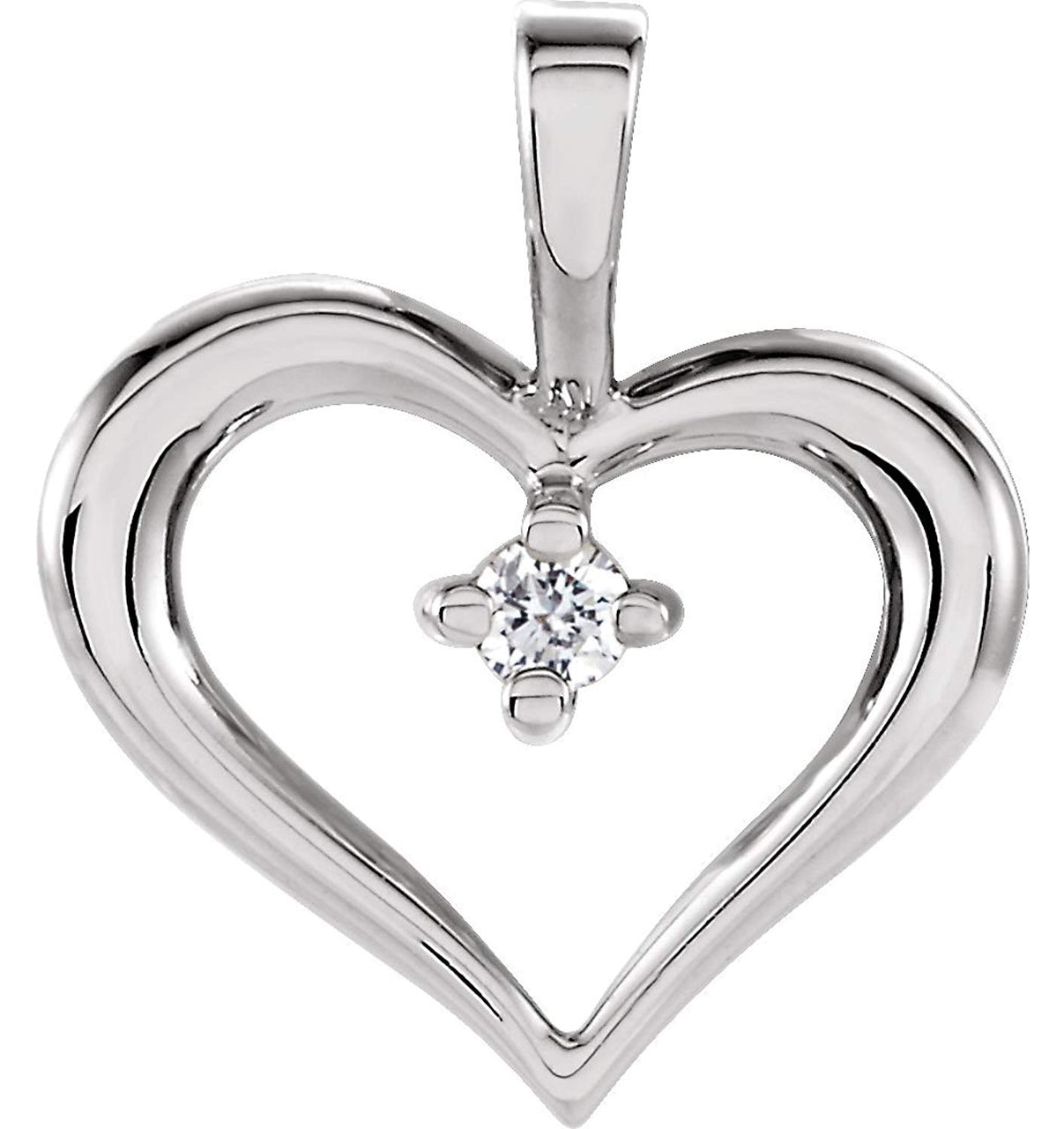 14k White Gold .02 Cttw. Diamond Heart Pendant