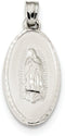 Sterling Silver Mary Medal Reversible Pendant (25.5X13MM)