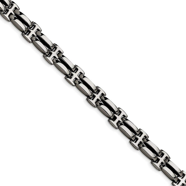 Men's Polished Stainless Steel 10mm Link Bracelet, 8.5"