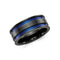 Edward Mirell Black Titanium Grooved Blue Anodized 8.5mm Band