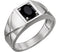 Men's Platinum Onyx Ring, Size 11