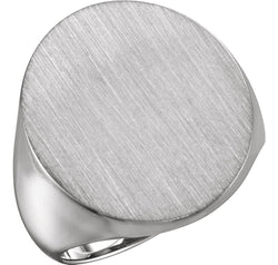 Men's Brushed Signet Ring, Palladium (22x20mm)