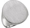 Men's Brushed Signet Ring, 18k White Gold (22x20mm) Size 11