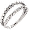 Rope Trim and Flat Granulated Bead Twin Stacking Ring, Rhodium-Plated 14k White Gold, Size 8.75