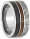 The Men's Jewelry Store (Unisex Jewelry) Dinosaur Bone, Gibeon Meteorite, Koa Wood 10mm Titanium Comfort-Fit Wedding Band, Size 8.25