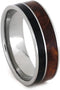 Afzelia, African Black Wood 8mm Comfort-Fit Titanium Wedding Band, Size 11.5