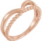 Negative Space Beaded 'V' Ring, 14k Rose Gold