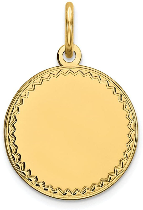 Gold-Plated Sterling Silver Rimmed Edge Disc Charm (19X13MM)
