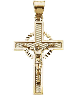 Celtic Crucifix 14k Yellow Gold Pendant (30.5X20.5MM)